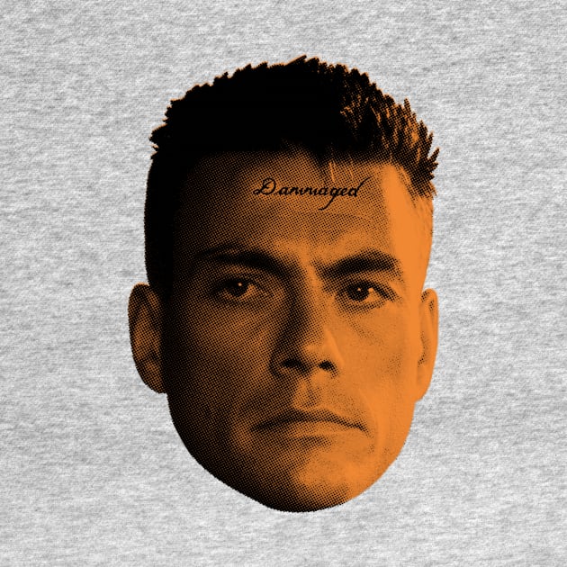 Jean Claude Van Damme "Dammaged" forehead tattoo by BryanWestArt